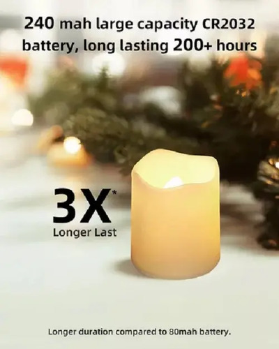 Paquete De 24 Velas Led Con Velas Decorativas Con Efecto De Blanco Luz De Vela Electrónica 4