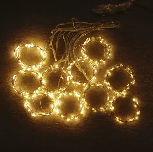 3mt Cascada Luces Guirnalda Cortina Led Navidad Eventos Boda Amarillo Cálido 3