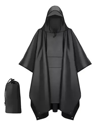 Poncho Impermeable Sin Olor Suave Capa Impermeable 210*140cm Negro 210*140cm 8