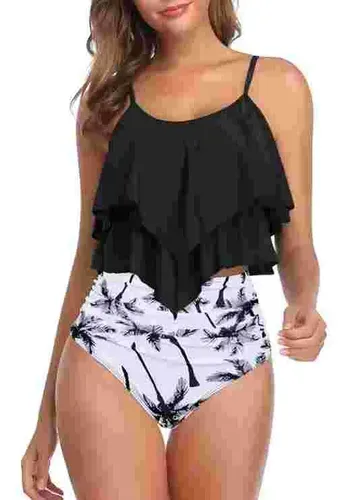 Bikini Alto En Punta Damasco Moda Sexy Traje De Baño 3