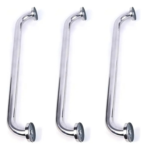 Pack De 3 Manillas (barra) Seguridad Baño Ducha Plateado 7