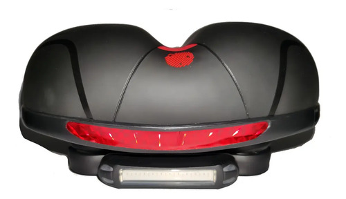 Sillin Bicicleta Antiprostático Cómodo Amplio Reflectante Negro 26 Cm 20.6 Cm 3