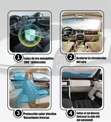 Pack X2 Malla Protector Sol Mosquito Para Ventana Auto 19
