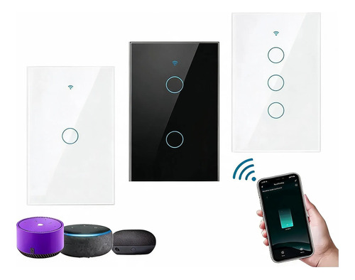 Apagador Inteligente Wifi Sin Cable Neutro 1,2 O 3 Canales 12