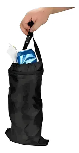 Basurero Auto De Tela - Organizador Higiene Sanitario Basurero Auto De Tela - Organizador Higiene Sanitario Negro 2
