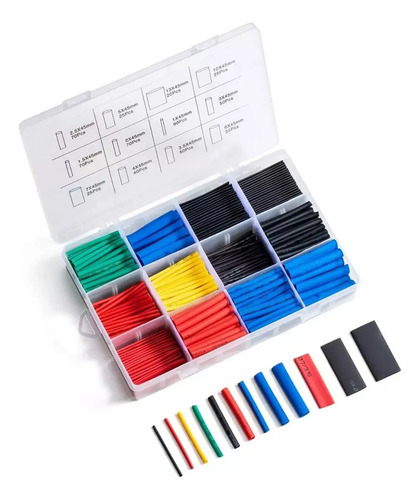 Set 560 Tubos Termoretractil Aislante Union Termoencogible Varios Colores 9