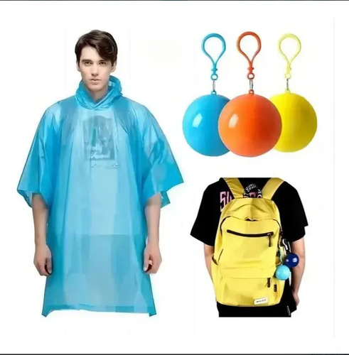Poncho Capa Impermeable Ultraliviano Portátil Estilo Llavero Aleatorio M 10