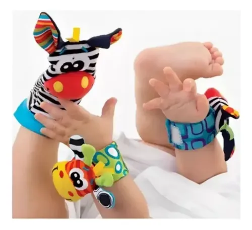 Pack De Calcetines Y Muñequeras Estimulantes Y Sonajeros Multicolores Calcetin