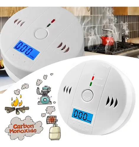 Alarma Detector Monóxido De Carbono Autónomo Digital Lcd Color Blanco 10