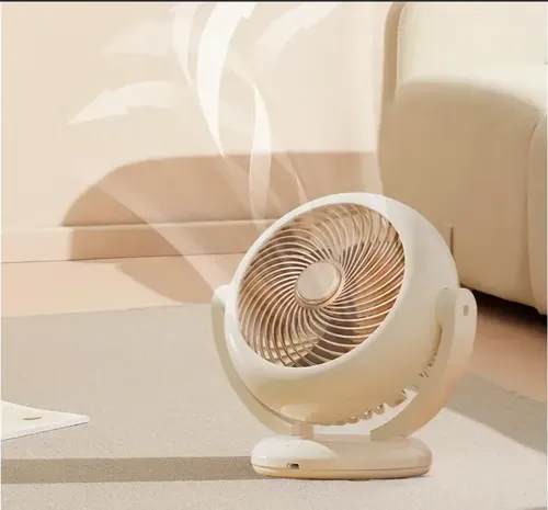 Ventilador Portátil Recargable Usb De Tres Velocidades 16.51 Cm Blanco 4 8