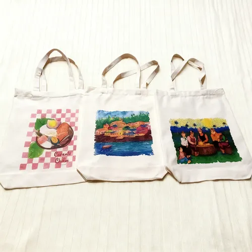 Bolsa Algodon Biodegradable Reusable 10 Unidads 35x40cm Blanco Mochila 4