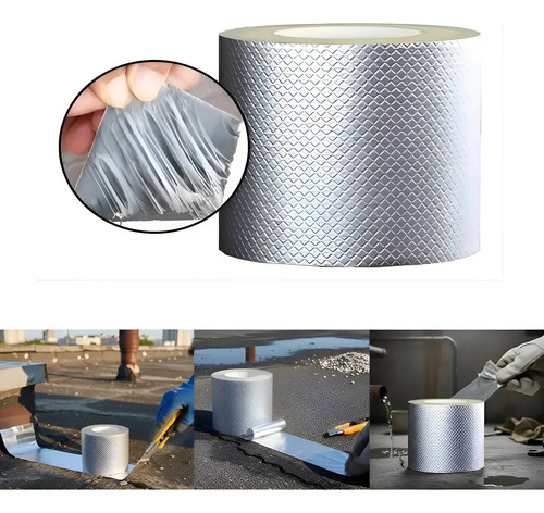 Cinta Sellador Butilo Techo Gotera Impermeable 100mm X 10m Plata 9