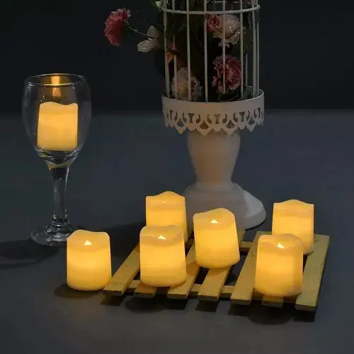 Paquete De 24 Velas Led Con Velas Decorativas Con Efecto De Blanco Luz De Vela Electrónica 5