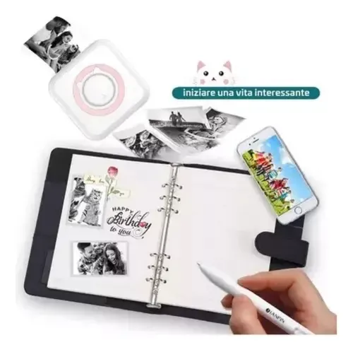 Mini Impresora Térmica Portátil Bluetooth Accesorios 13 Roll Rosa 17