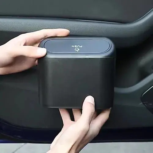 Basurero Para Auto Portatil Universal 1 Litro Negro 19