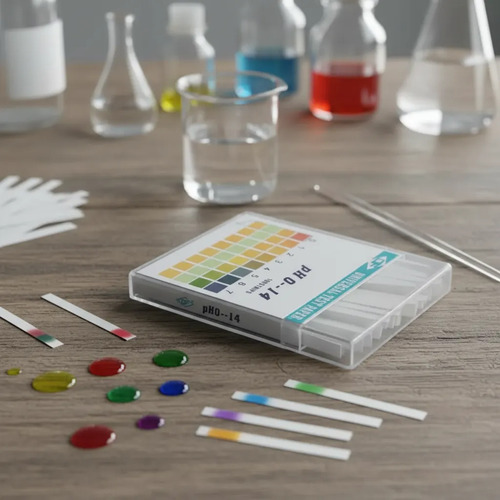 Papel Medicion Ph Profesional 100 Tiras 0-14 Calidad Stgo. Blanco 2