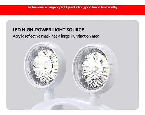 Lámpara De Emergencia Led 2 Focos 18 Leds Recargable Philco Blanco 3