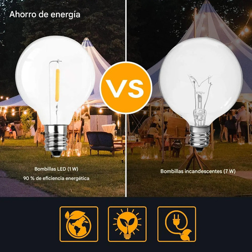 Cadena De 25 Luces De 15 M Que Se Puede Conectar En Serie Blanco Cálido 13