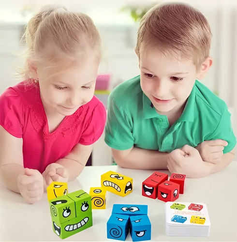 Juego De Puzzle Cubos Didáctico Expresiones Y Emociones 15