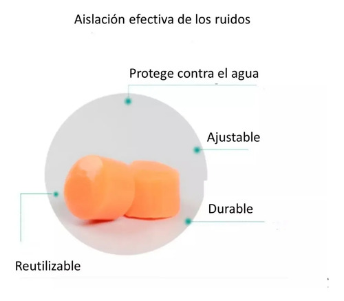 Tapones Para Los Oídos - 6 Silicona Hipoalergénica Moldeable 15
