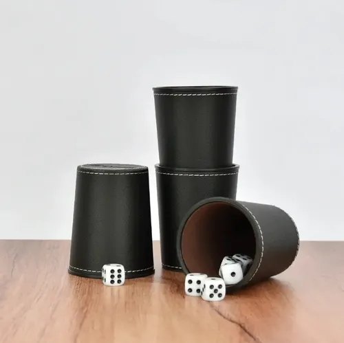Juego De Mesa Juego De 4 Cachos De Eco Cuero Negro 7