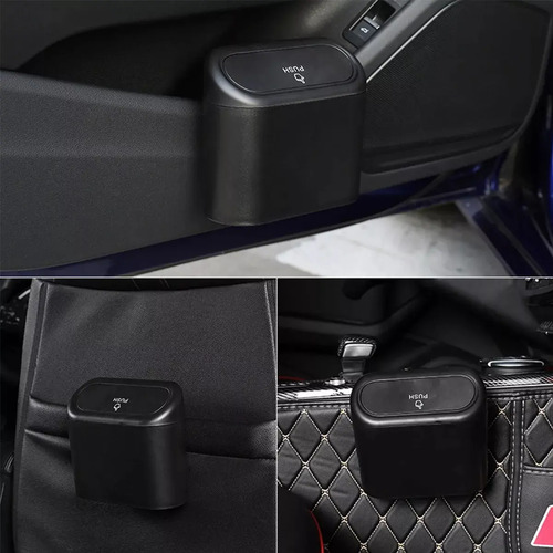 Basurero Para Auto Portatil Universal 1 Litro Negro 6