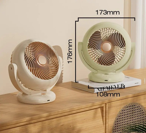 Ventilador Portátil Recargable Usb De Tres Velocidades 16.51 Cm Blanco 4 4