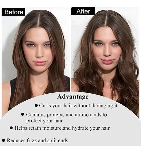 4piezas Kit Rizadores Sin Calor Para Cabello Ondulado Rizado Caqui 2