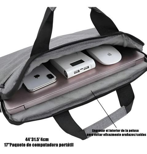 Bolso Ordenador Para Notebook Funda Portátil Fundas 17inch Gris