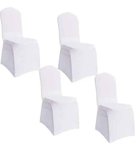 4 Unidades !! Funda Sillas Spandex Para Evento Blanco 11