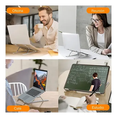 Soporte Portatil Notebook Aluminio Plegable De 7 Niveles Blanco 7