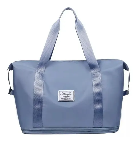 Bolsa Gran Capacidad Para Viajes Hombres Y Mujeres, Deportes Color Azul Lisa 2