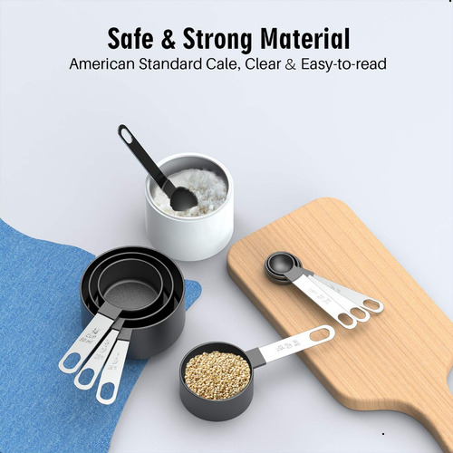 Cucharas Y Taza Medidora Con Mango Acero Inoxidable,cocina 19