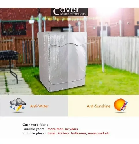 Funda Lavadora Y Secadora Protector Impermeable Anti-uv Gris Claro 2