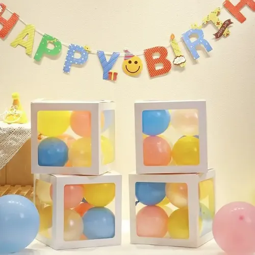 Caja Transparente Para Decoración De Escena De Cumpleaños. 4