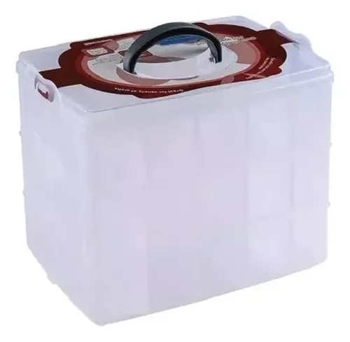 Caja Organizadora Plástica Multipropósito Con Compartimentos Transparente 14