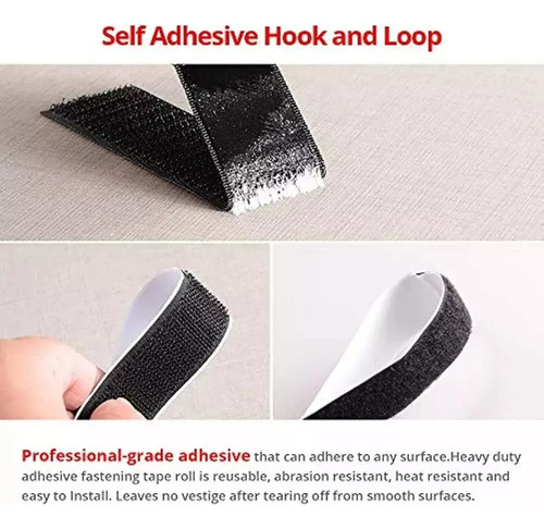 Velcro Autoadhesivo Por 2cm 10 Metros Negro Negro Velcro 6