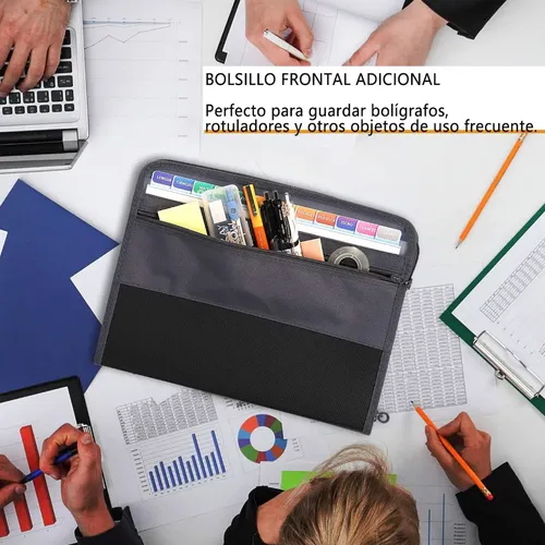13 Carpetas De Administrador De Archivos Tipo Cremallera Negro 17