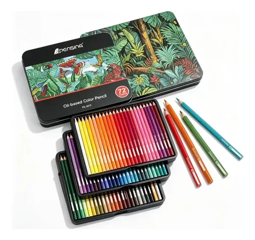 Lápices De Colores Hota 72 Unidades Artísticos Estuche Metálico Color