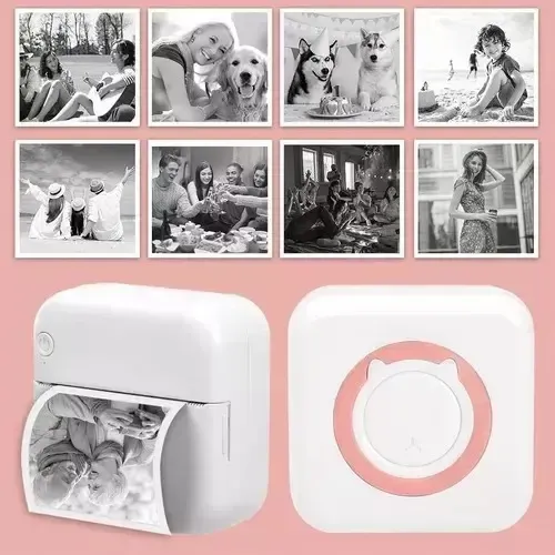 Mini Impresora Térmica Portátil Bluetooth Accesorios 13 Roll Rosa 13