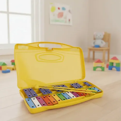 Metalofono Cromatico 25 Notas Xilofono Infantil Escolar Color Amarillo 18