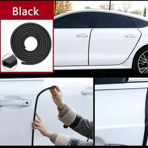 Molduras Protector De Auto Sello Presión Y Capot 10mts Negra Negro 7