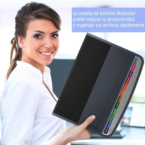 13 Carpetas De Administrador De Archivos Tipo Cremallera Negro 16