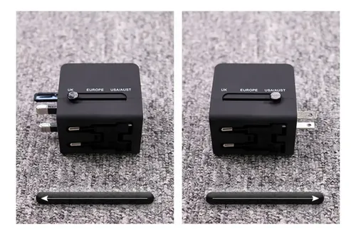 Adaptador Enchufe Universal Negro Tecnolab Tl354 Con Usb Viajes Brasil 10