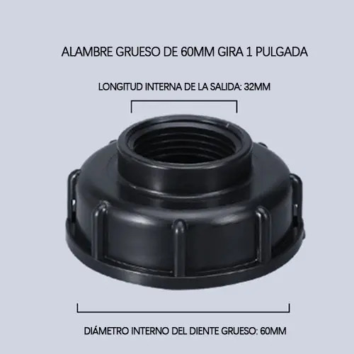 Tapa Adaptador S60x6 Ibc Ó Bidón Con Salida1pulgada 32mm 2pc 8