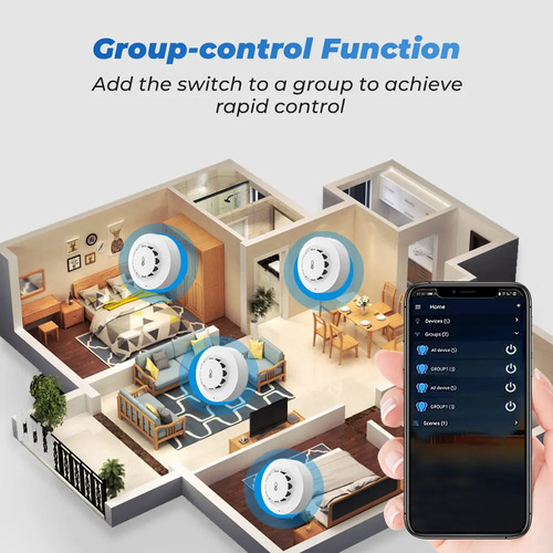 Detector Humo Sensor Wifi Tuya App Bluetooth Alarma Incendio Blanco 6
