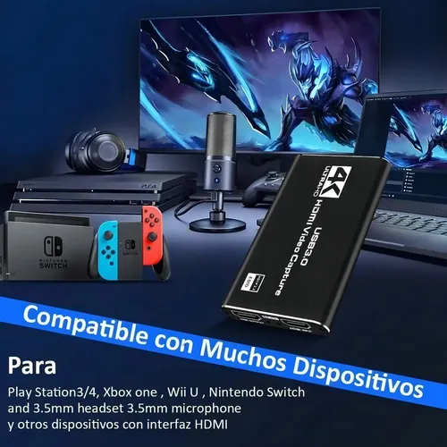 Capturadora Hdmi 4k Ultra Video Audio Mic In Streaming 3.0 9
