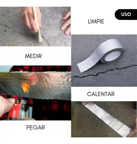 Cinta Sellador Butilo Techo Gotera Impermeable 100mm X 10m Plata 12