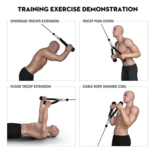 Cuerda Soga Para Triceps, Biceps Polea Mancuernas Fitness 6
