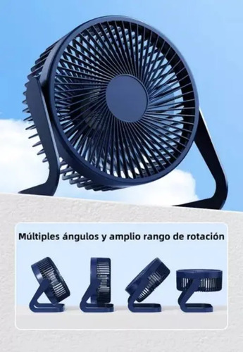 Ventilador Escritorio Usb Mini Fan Ajustable Silencioso 14 Cm Negro Plata 4 17